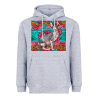 Heather Grey Pink Glitter And Roses Sphynx Cat Heavyweight Hoodie - LillyAllenDesigns