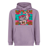 Lavender Pink Glitter And Roses Sphynx Cat Heavyweight Hoodie - LillyAllenDesigns