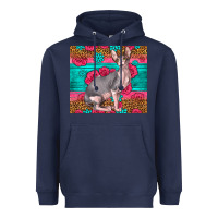 Navy Pink Glitter And Roses Sphynx Cat Heavyweight Hoodie - LillyAllenDesigns
