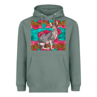 Sage Pink Glitter And Roses Sphynx Cat Heavyweight Hoodie - LillyAllenDesigns