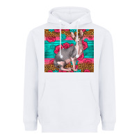 White Pink Glitter And Roses Sphynx Cat Heavyweight Hoodie - LillyAllenDesigns