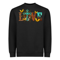 Black love with cross Heavyweight Sweatshirt - texasbilliewilder