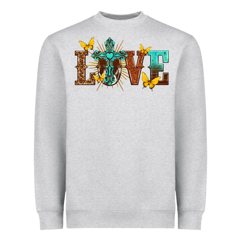 Love With Cross Heavyweight Sweatshirt by texasbilliewilder | Teevron
