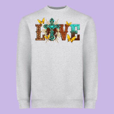 Heavyweight Sweatshirt love with cross