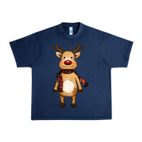 Navy cute reindeer Urban Heavy Tee - RanaPortraitStore