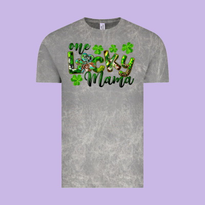 St. Patrick's Day One Lucky Mama Vintage Tee Designed By Ranaportraitstore