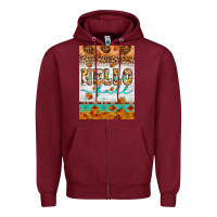 Burgundy Hello fall Zipper Hoodie - Artiststas