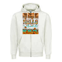Oatmeal Heather Hello fall Zipper Hoodie - Artiststas