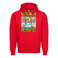 Red Hello fall Zipper Hoodie - Artiststas