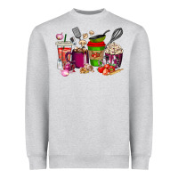 Heather Grey lunch lady coffee cups Heavyweight Sweatshirt - texasbilliewilder