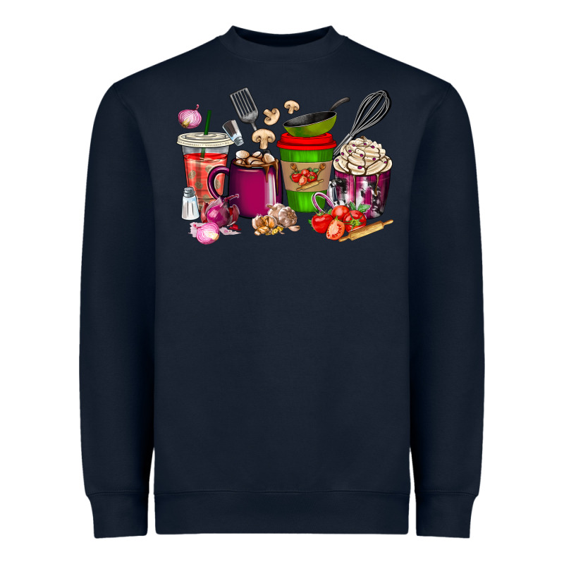 Lunch Lady Coffee Cups Heavyweight Sweatshirt by texasbilliewilder | Teevron