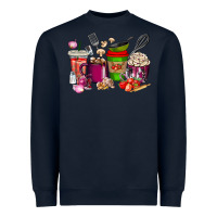Navy lunch lady coffee cups Heavyweight Sweatshirt - texasbilliewilder