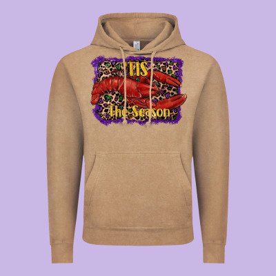 Vintage Hoodie Mardi Gras Tis The Season Lobster