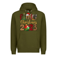 Army Green family christmas 2023 Premium Hoodie - MaliasSmallBusiness