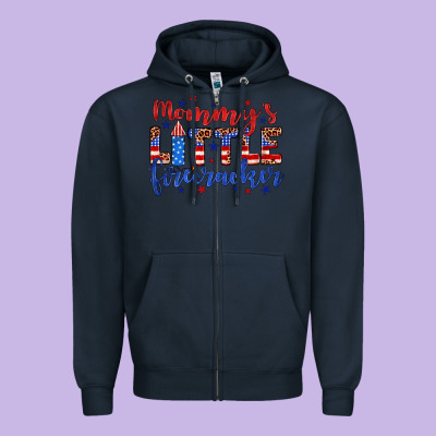 Mommy’s Little Firecracker Zipper Hoodie Designed By Jahusdesignshop