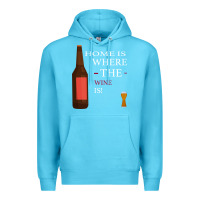 Ocean Blue HOME IS WHERE THE WINE IS Premium Hoodie - Bettercallsaul