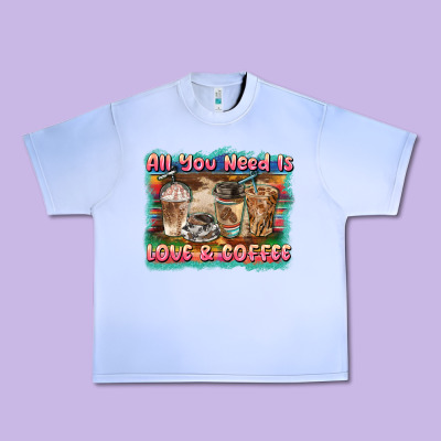 All You Need Is Love & Coffee Urban Heavy Tee Designed By Barkaloodesign