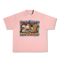 Salmon all you need is love & coffee Urban Heavy Tee - BarkalooDesign