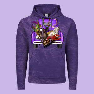 Mardi Gras Truck With Farm Animals Vintage Hoodie Designed By Ranaportraitstore