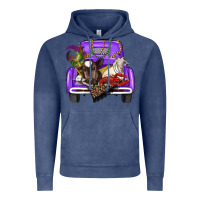 Vintage Denim Mardi Gras Truck With Farm Animals Vintage Hoodie - RanaPortraitStore