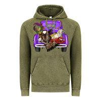 Vintage Olive Mardi Gras Truck With Farm Animals Vintage Hoodie - RanaPortraitStore