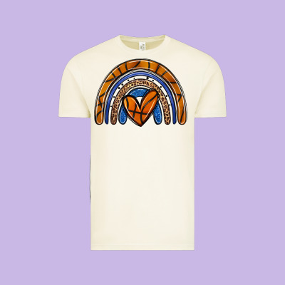Basketball Rainbow Vintage Tee Designed By Zillion Design Studio