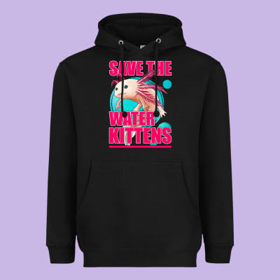 Save The Water Kittens Axolotl Heavyweight Hoodie Designed By Jasminsmagicworld