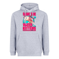 Heather Grey save the water kittens axolotl Heavyweight Hoodie - Jasminsmagicworld
