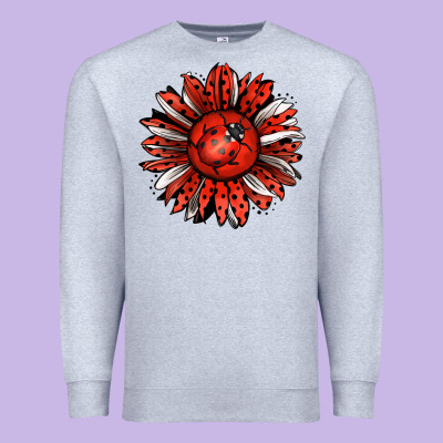 Ladybug Sunflower Premium Sweatshirt Designed By Jasminsmagicworld