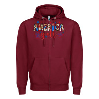 Burgundy american y'all Zipper Hoodie - JahusDesignShop