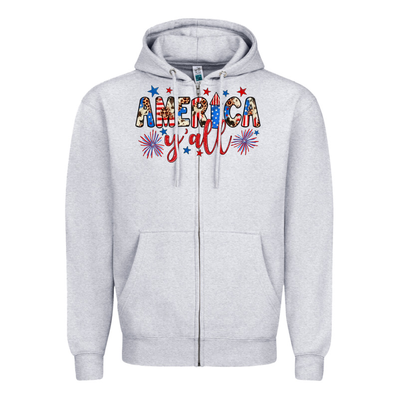 American Y'all Zipper Hoodie by JahusDesignShop | Teevron
