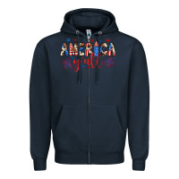 Navy american y'all Zipper Hoodie - JahusDesignShop
