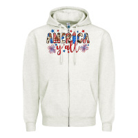 Oatmeal Heather american y'all Zipper Hoodie - JahusDesignShop