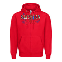 Red american y'all Zipper Hoodie - JahusDesignShop