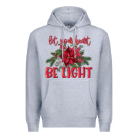 Heather Grey Let your heart be light Premium Hoodie - MaliasSmallBusiness