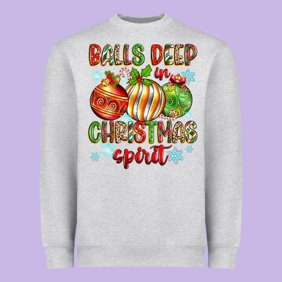 Balls Deep In Christmas Spirit Heavyweight Sweatshirt Designed By Zillion Design Studio