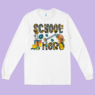 School Hero Long Sleeve Tee Designed By Cowhidedigitalart