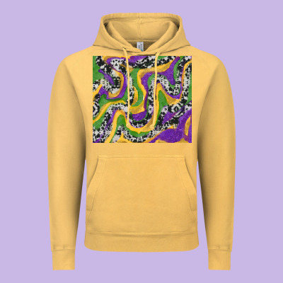Vintage Hoodie Mardi Gras Cowhide