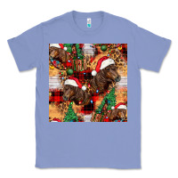 Colony Blue christmas horse leopard tartan Classic Tee - FaDigitalArtStudio