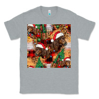 Heather Grey christmas horse leopard tartan Classic Tee - FaDigitalArtStudio