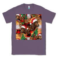 Lavender christmas horse leopard tartan Classic Tee - FaDigitalArtStudio