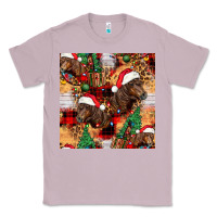 Lilac christmas horse leopard tartan Classic Tee - FaDigitalArtStudio