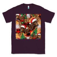 Plum christmas horse leopard tartan Classic Tee - FaDigitalArtStudio