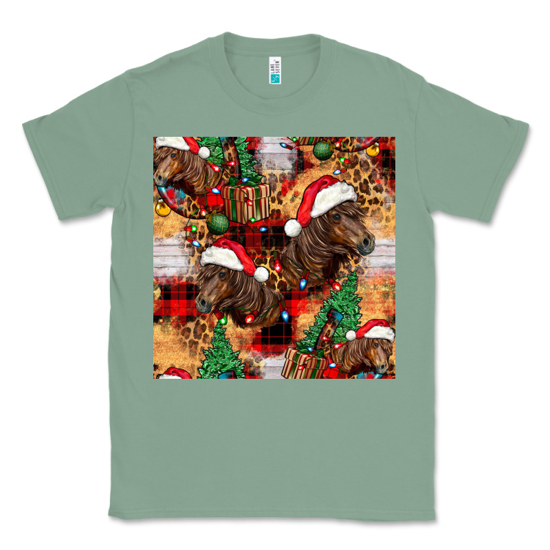 Christmas Horse Leopard Tartan Classic Tee by FaDigitalArtStudio | Teevron