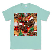 Seafoam christmas horse leopard tartan Classic Tee - FaDigitalArtStudio
