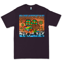 Plum autism awareness hearts leopard cowhide Premium Tee - Artiststas