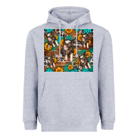Heather Grey Western Pigs Heavyweight Hoodie - LillyAllenDesigns