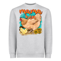 Heather Grey mama hen with sunflowers Heavyweight Sweatshirt - texasbilliewilder