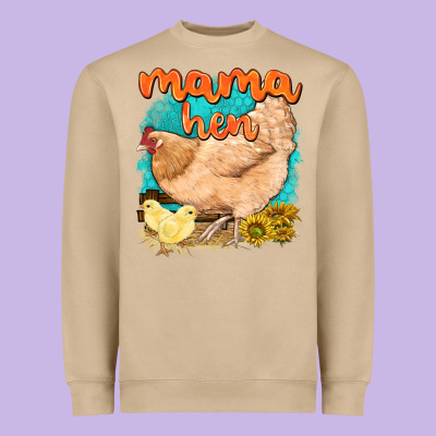 Heavyweight Sweatshirt mama hen with sunflowers