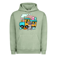 Pigment Oil Green easter train Urban Hoodie - Artiststas